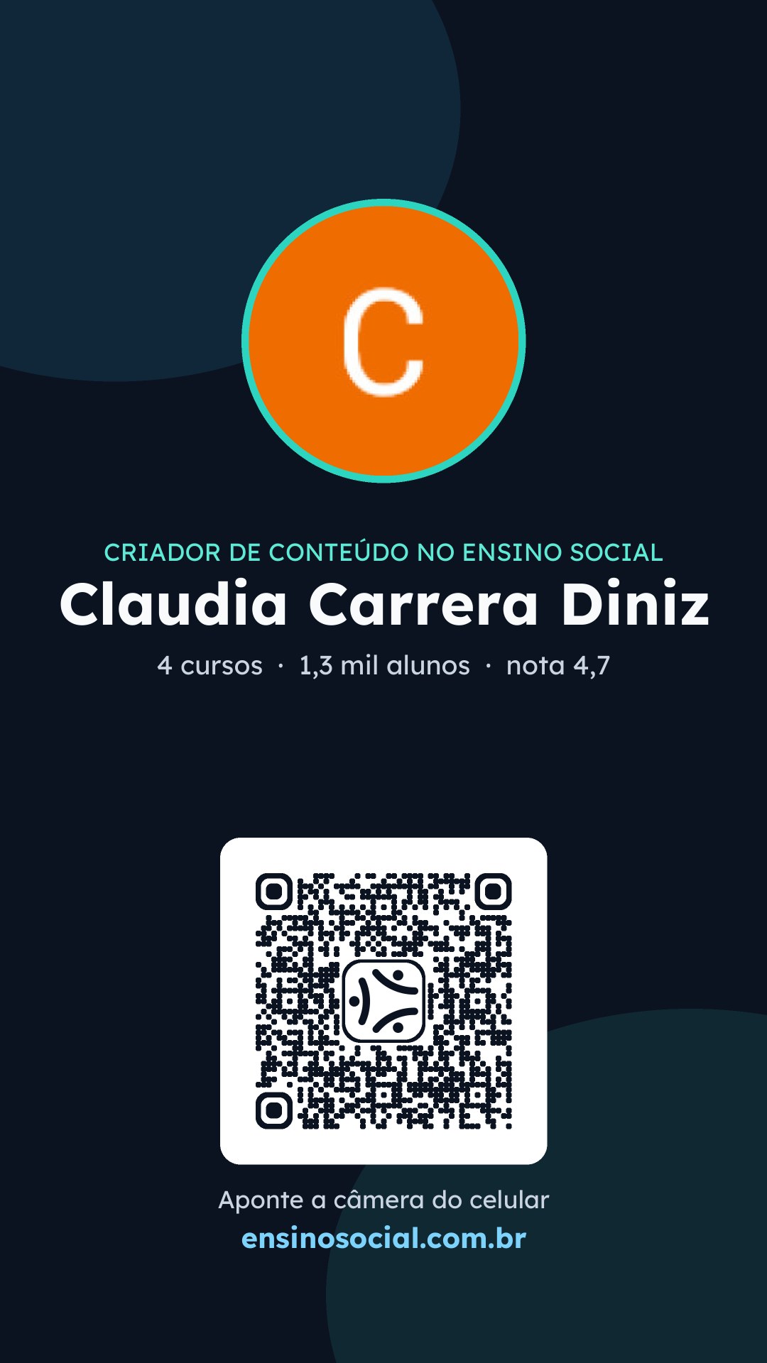 Cartão vertical de divulgação do perfil, formato Stories