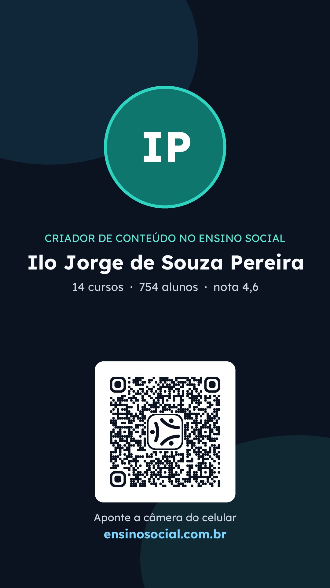 Cartão vertical de divulgação do perfil, formato Stories