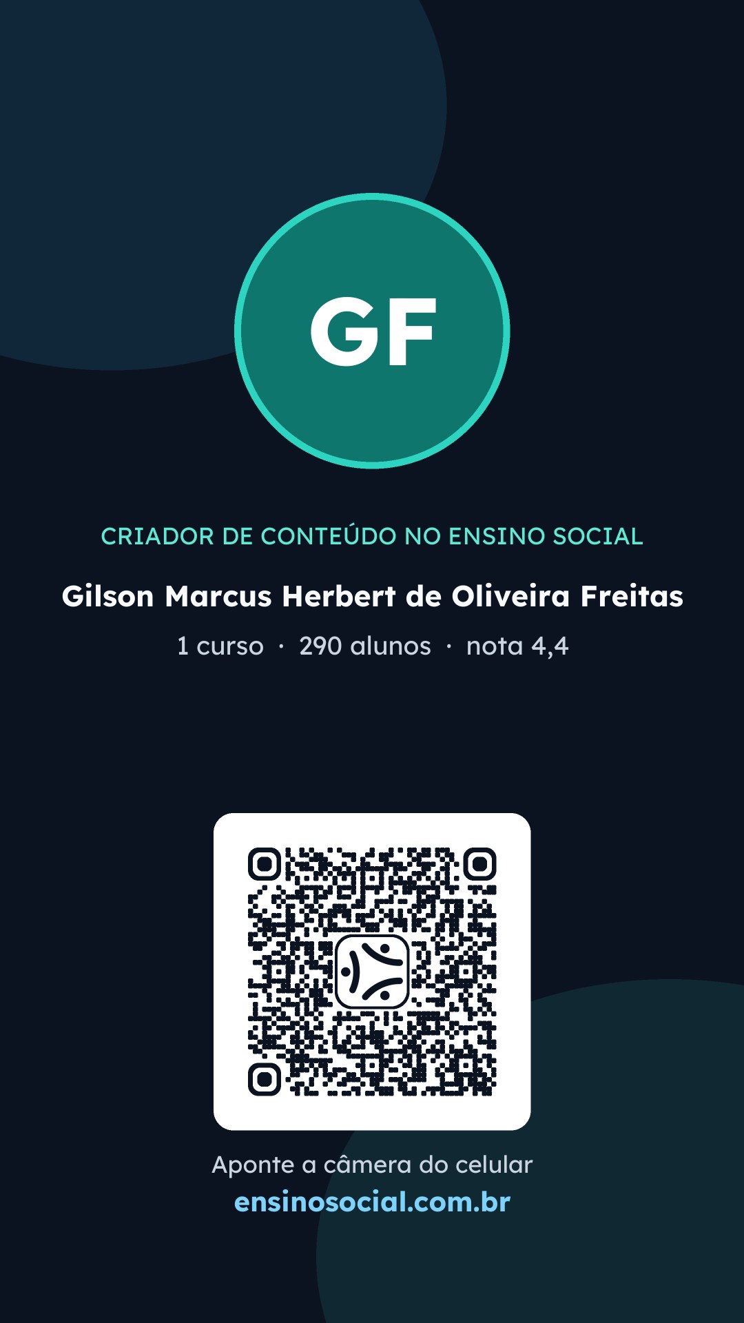 Cartão vertical de divulgação do perfil, formato Stories