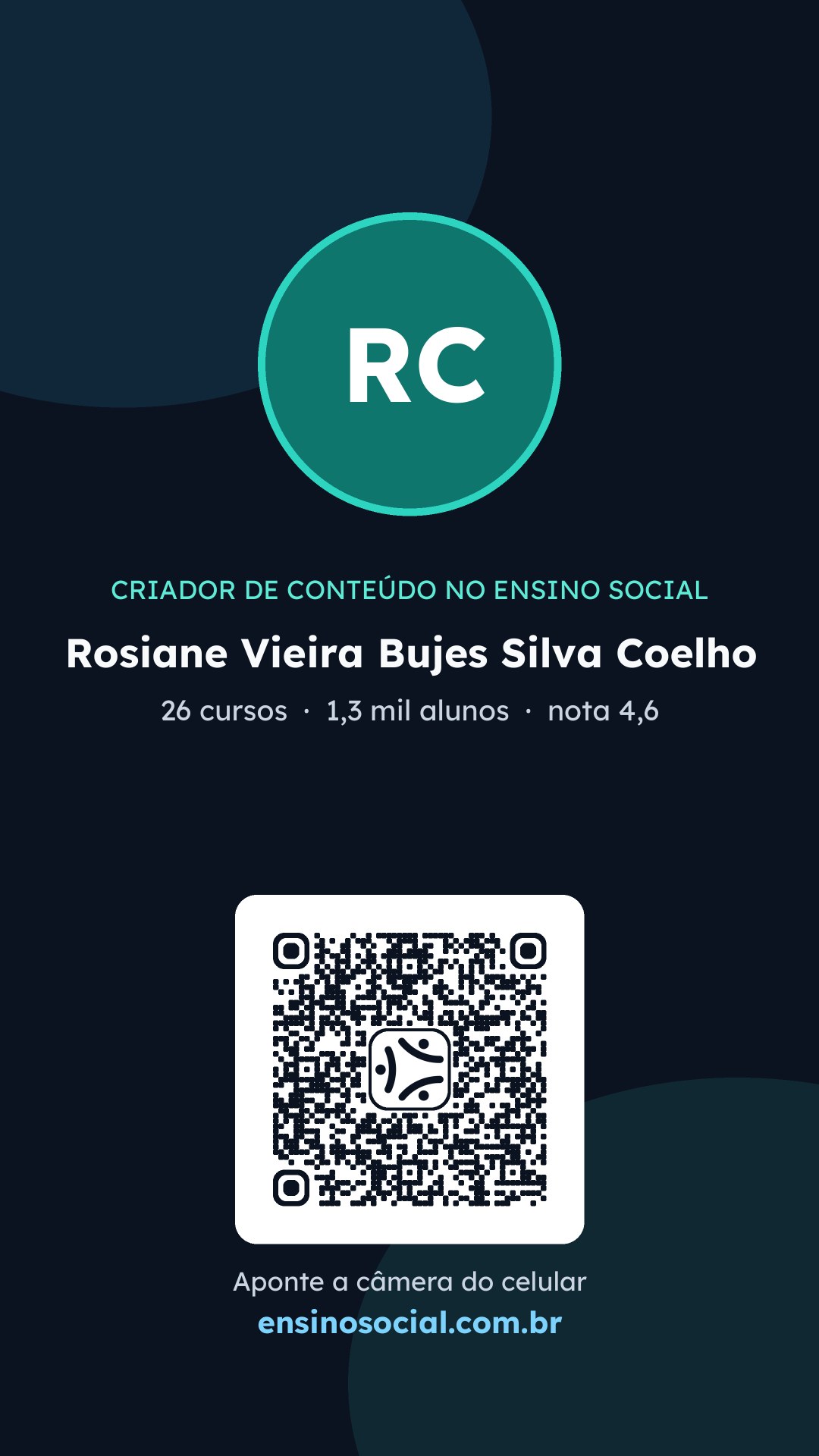 Cartão vertical de divulgação do perfil, formato Stories