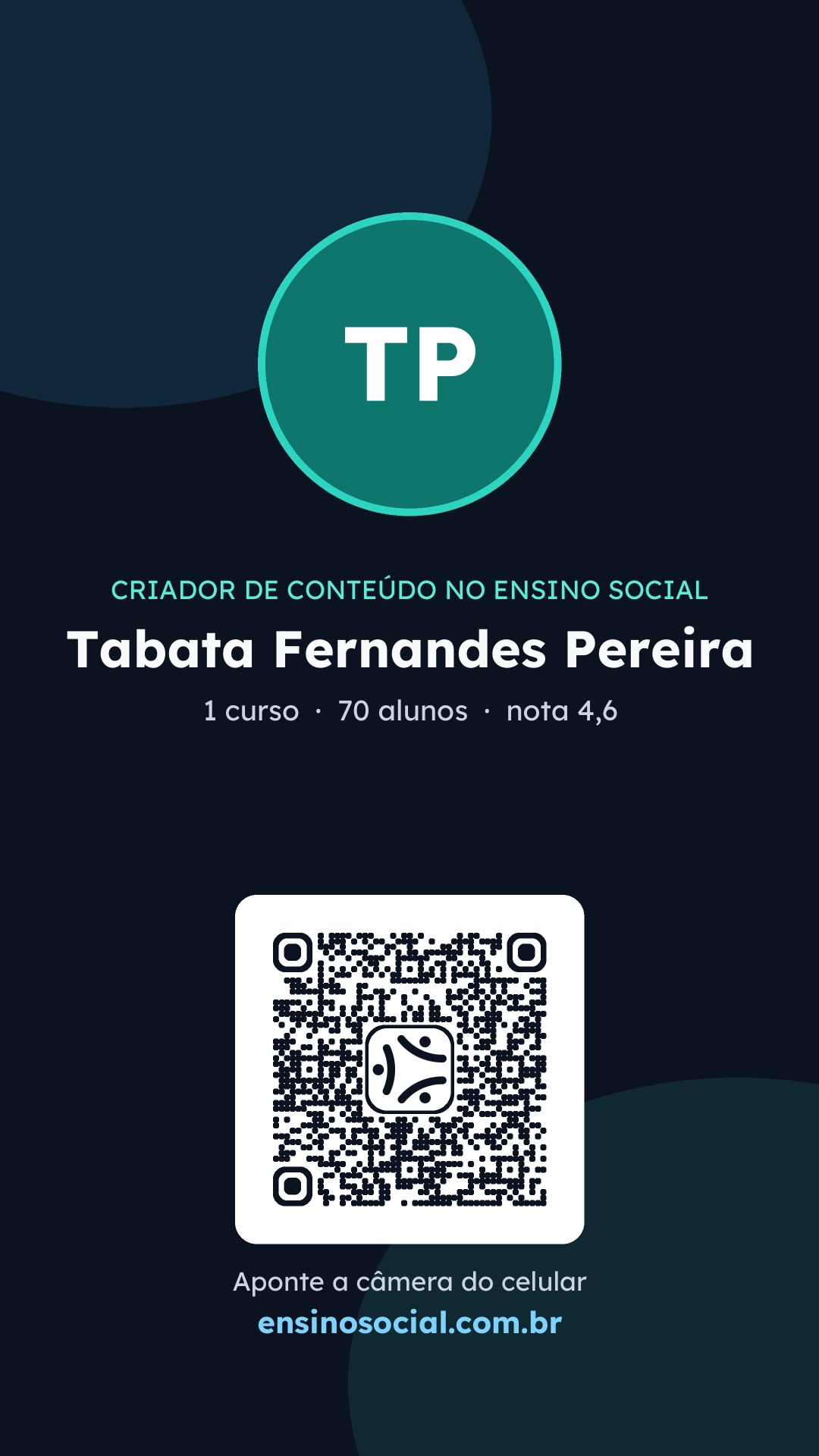 Cartão vertical de divulgação do perfil, formato Stories