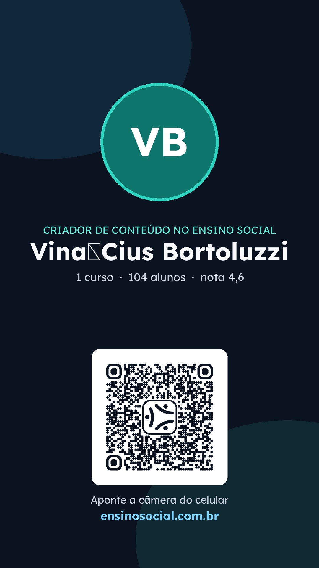 Cartão vertical de divulgação do perfil, formato Stories