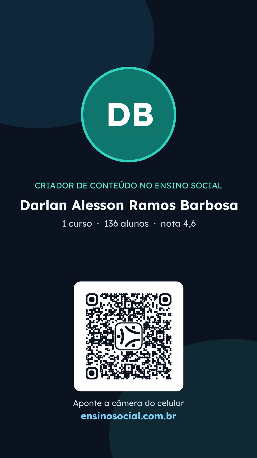 Cartão vertical de divulgação do perfil, formato Stories