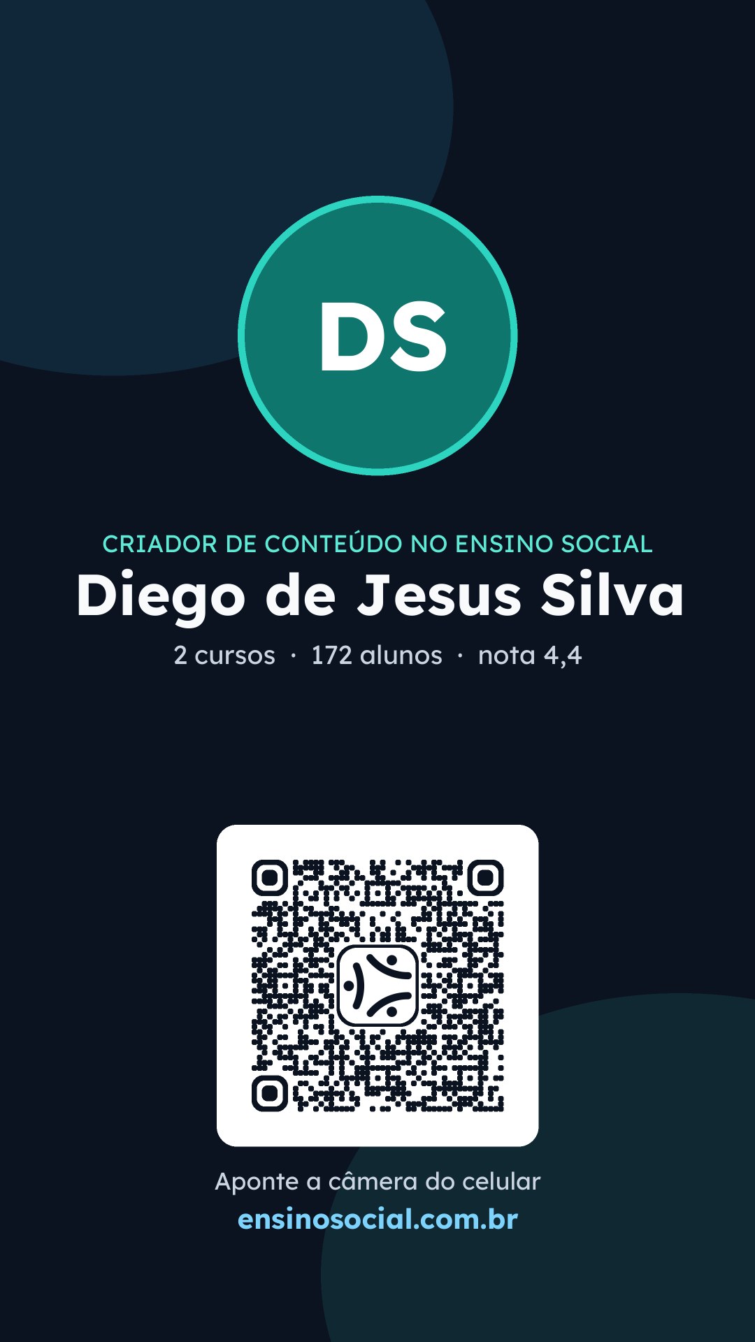 Cartão vertical de divulgação do perfil, formato Stories