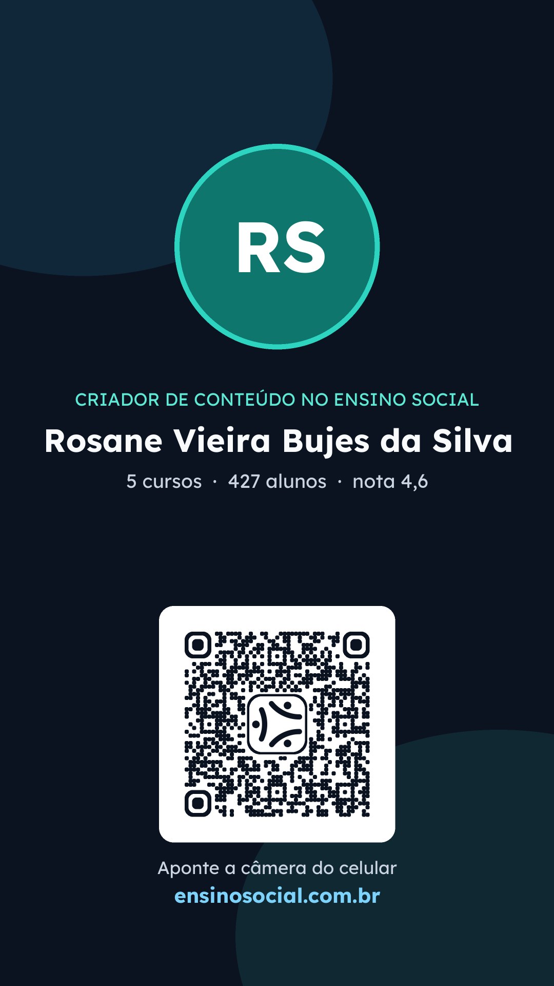 Cartão vertical de divulgação do perfil, formato Stories