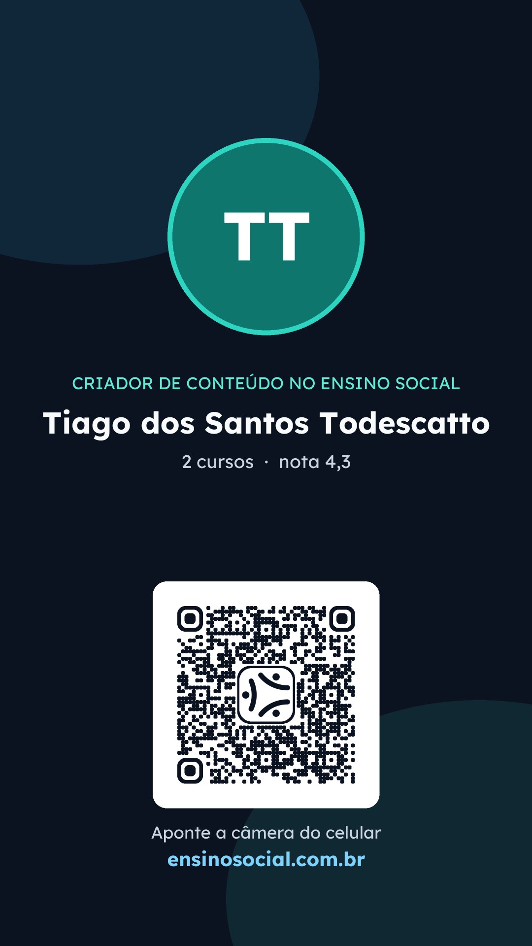 Cartão vertical de divulgação do perfil, formato Stories