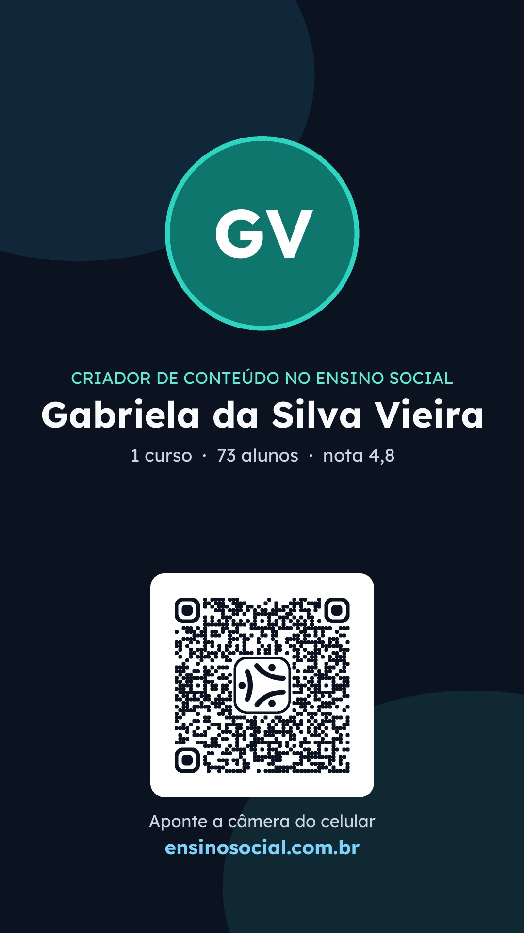 Cartão vertical de divulgação do perfil, formato Stories