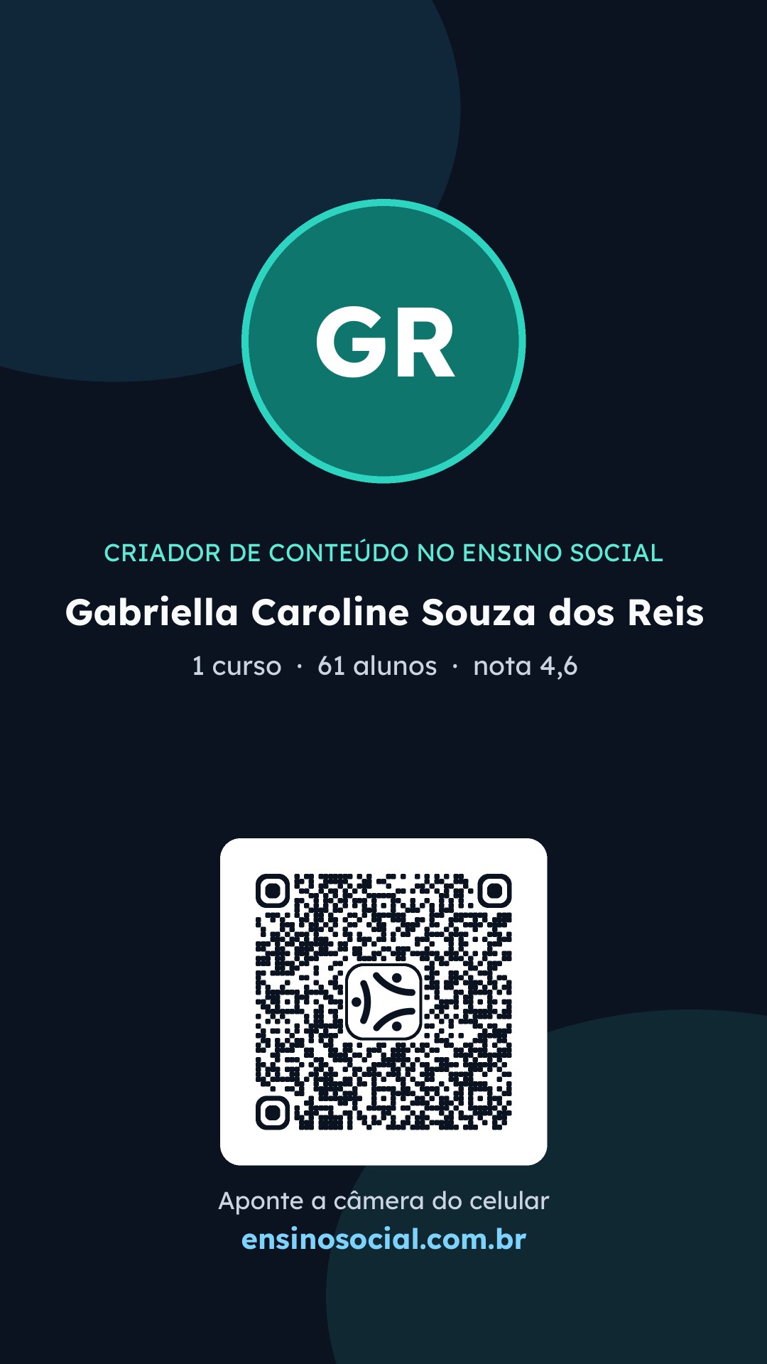 Cartão vertical de divulgação do perfil, formato Stories