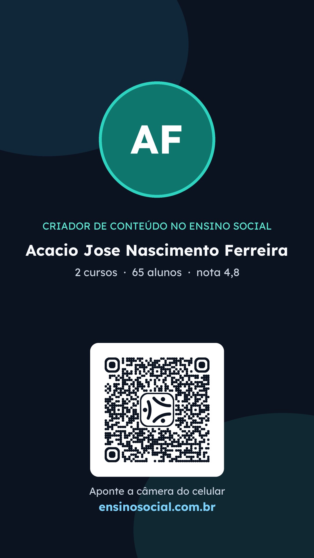 Cartão vertical de divulgação do perfil, formato Stories