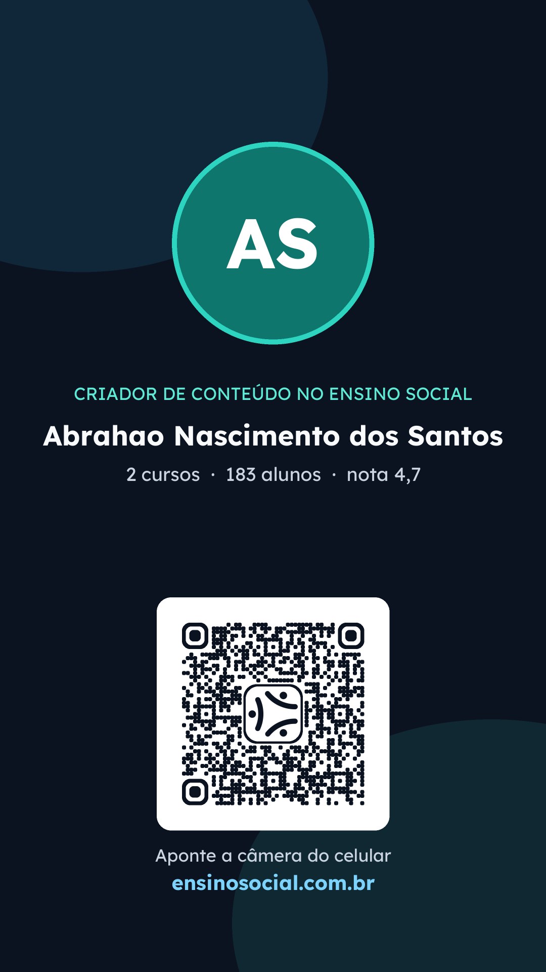 Cartão vertical de divulgação do perfil, formato Stories