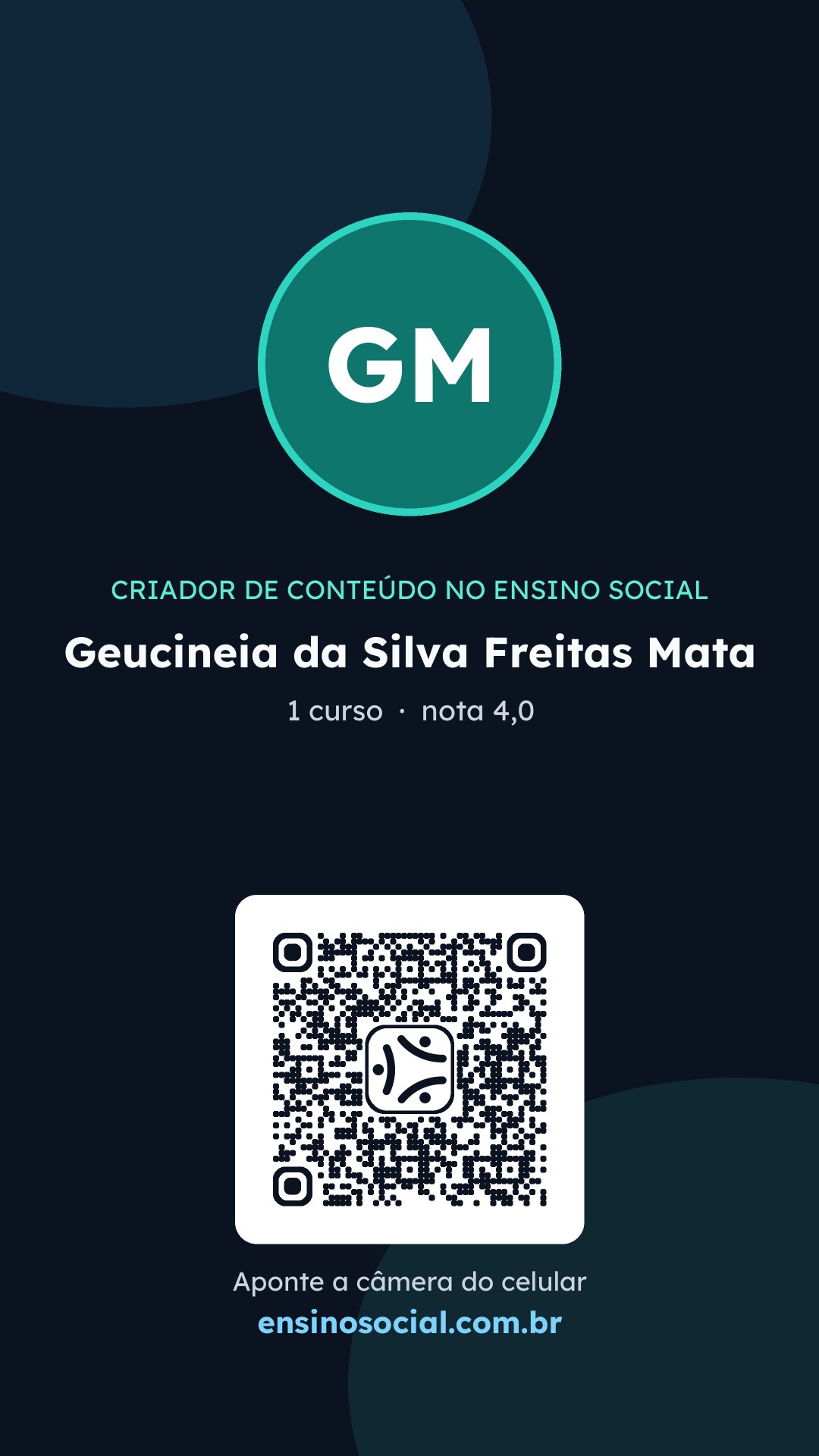 Cartão vertical de divulgação do perfil, formato Stories