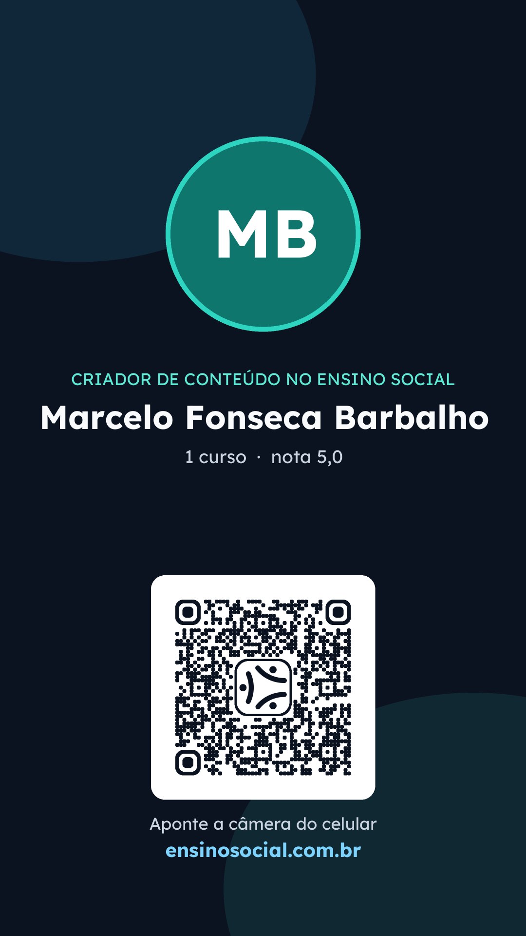 Cartão vertical de divulgação do perfil, formato Stories