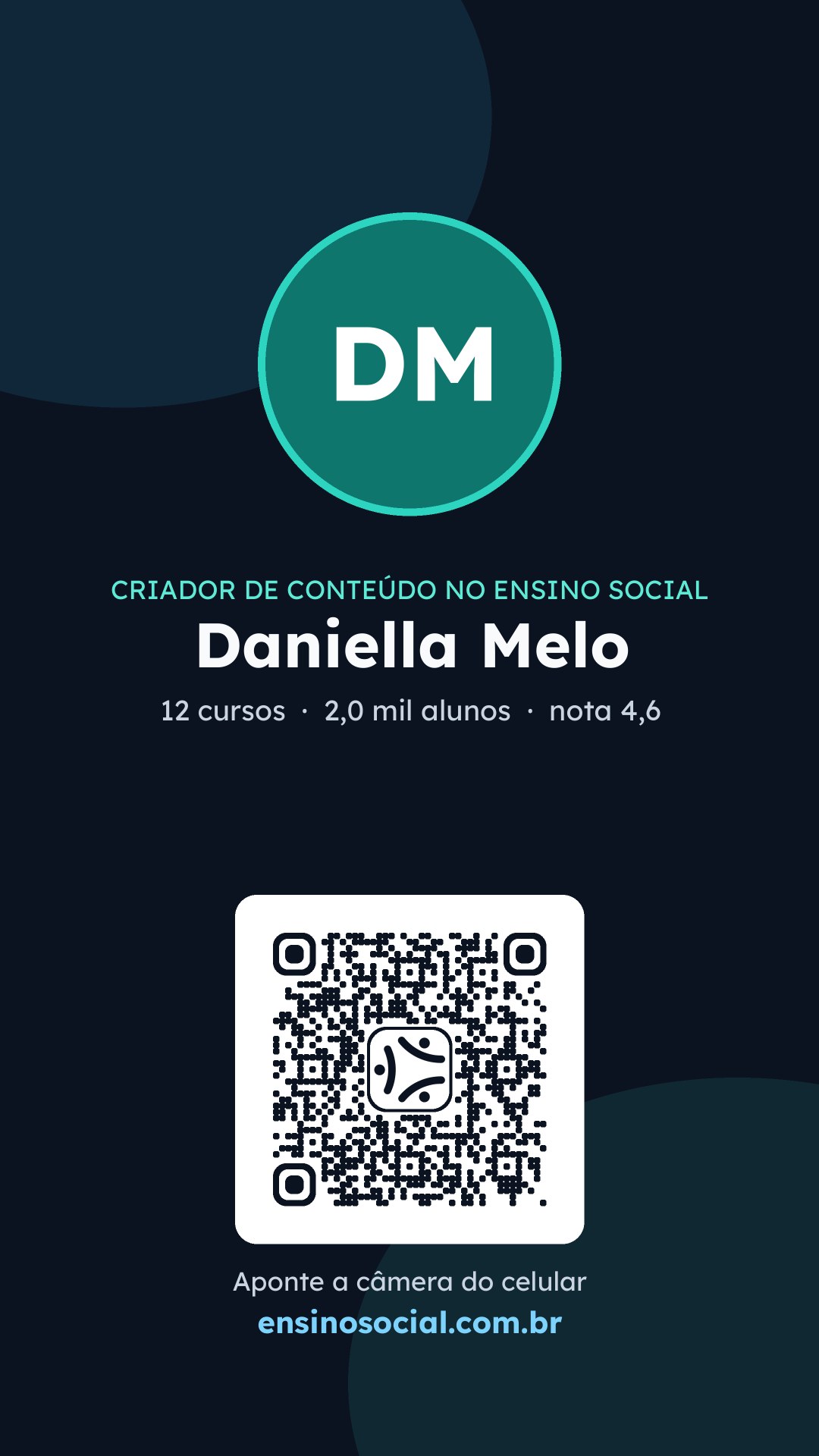Cartão vertical de divulgação do perfil, formato Stories