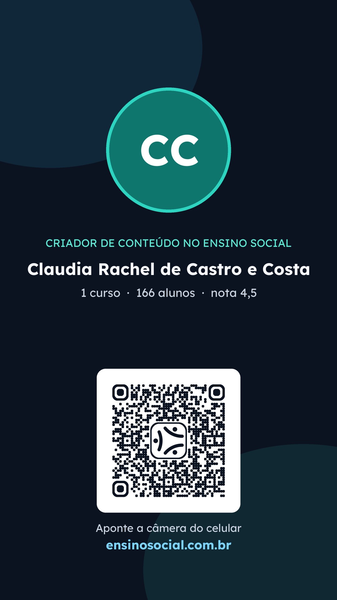 Cartão vertical de divulgação do perfil, formato Stories