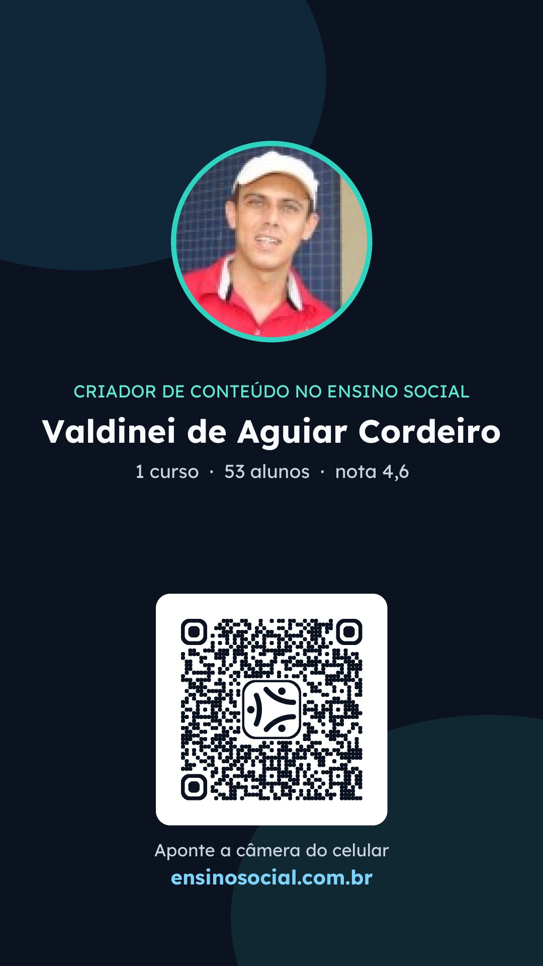 Cartão vertical de divulgação do perfil, formato Stories