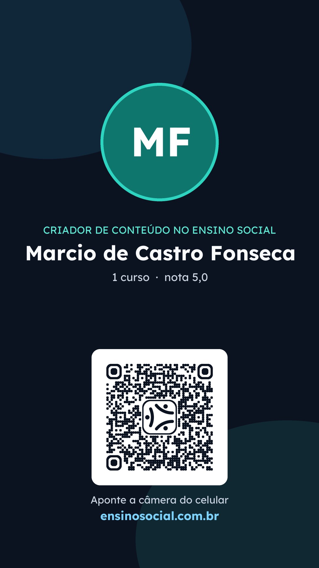 Cartão vertical de divulgação do perfil, formato Stories