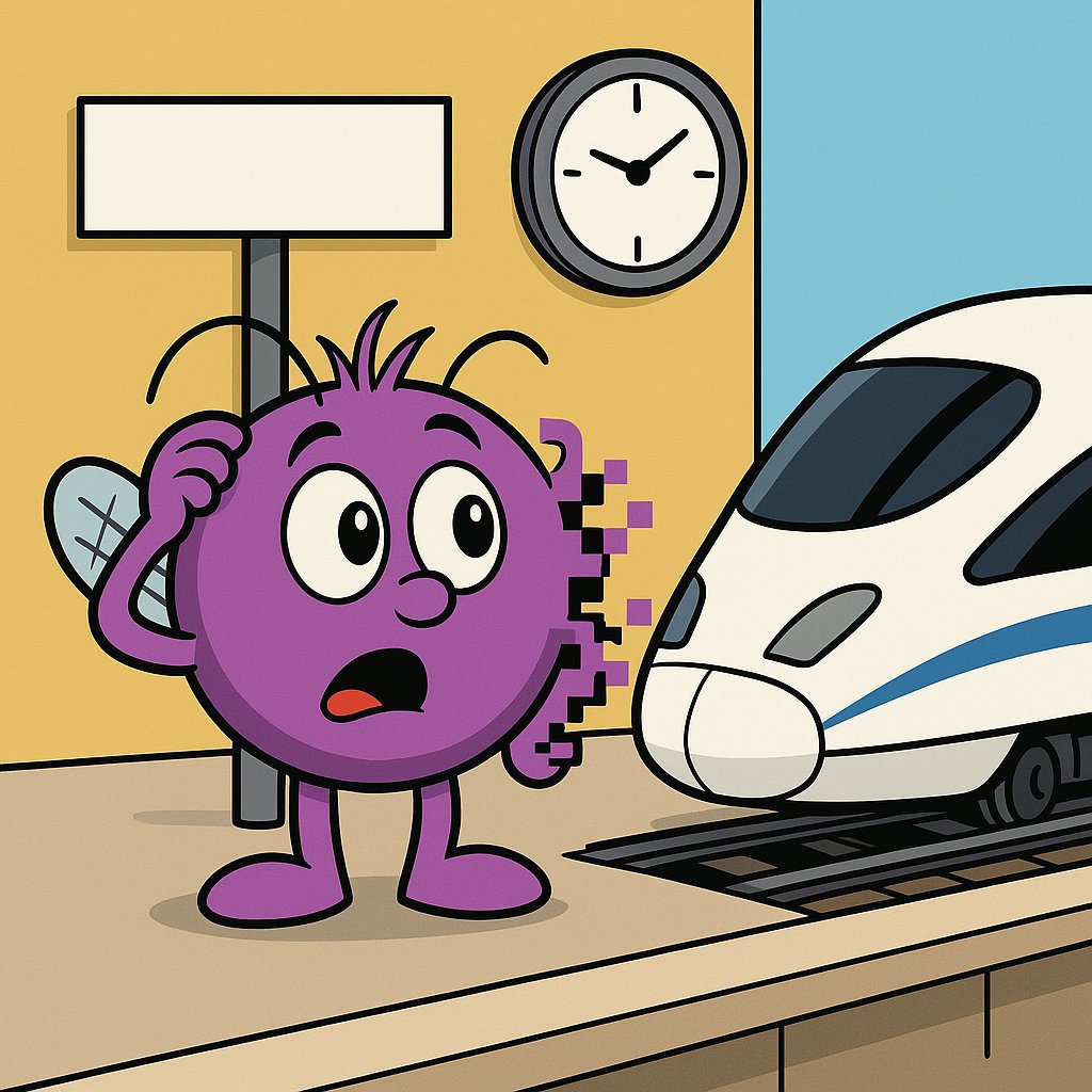 Bug: A 400 km/h o trem leva 3 horas. A 480 km/h leva MAIS tempo, né? Mais é mais!
ESTAÇÃO
