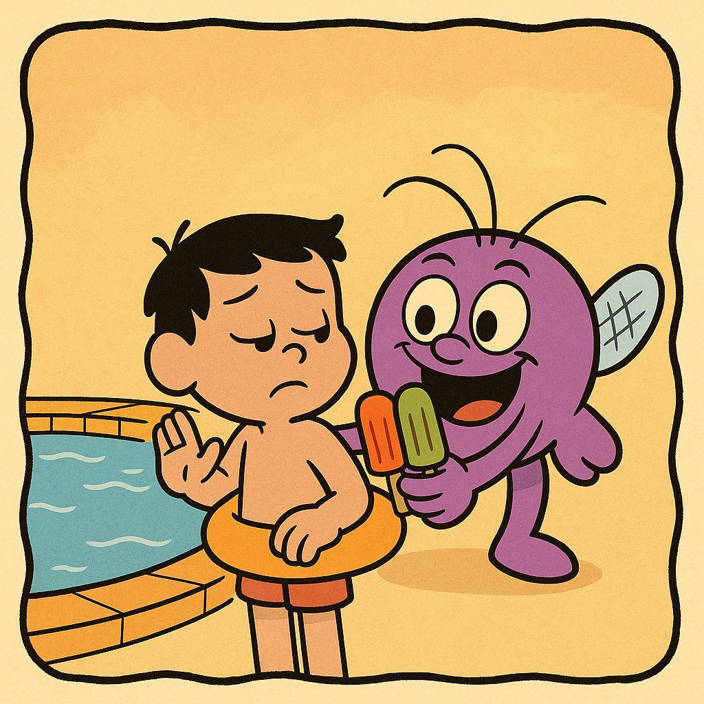 Bug: Amigão! Melhor amigo! Vai um picolé? Dois? Três?
Bug: Falou 'agora não'? Amigo insiste! Amizade é o truque pra vender!